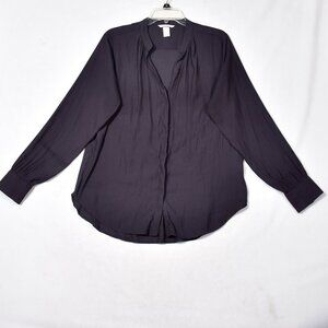 H/M Women's Black Sheer Size 12 Long Sleeve Blouse
